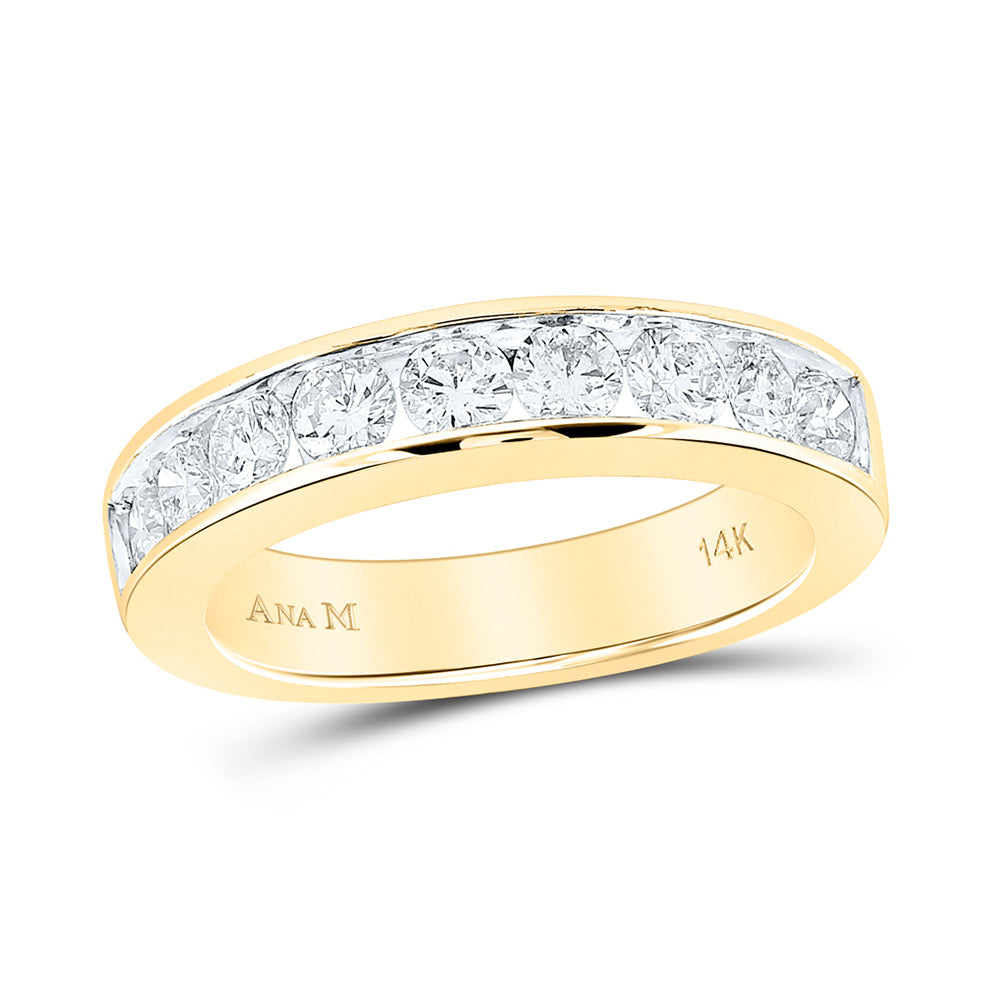 14kt Yellow Gold Womens Round Diamond Wedding Channel Set Band 1 Cttw