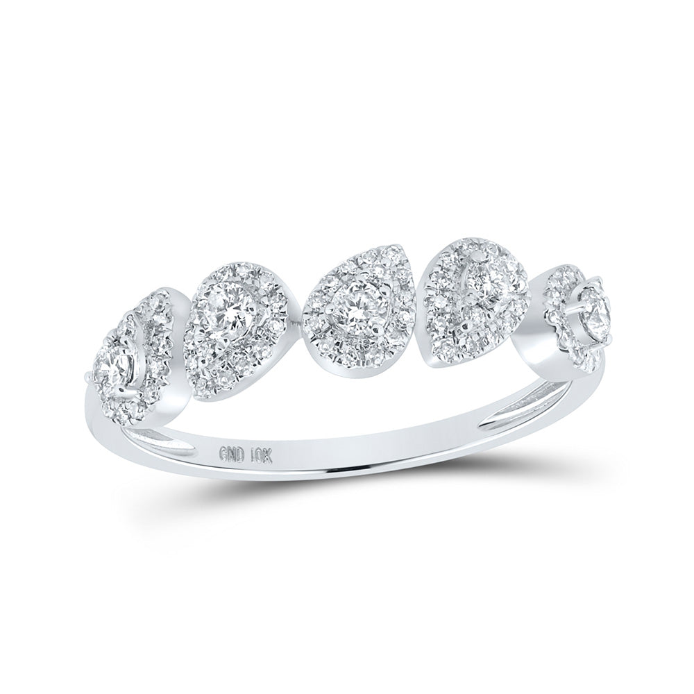 14kt White Gold Womens Round Diamond Ring 1/3 Cttw