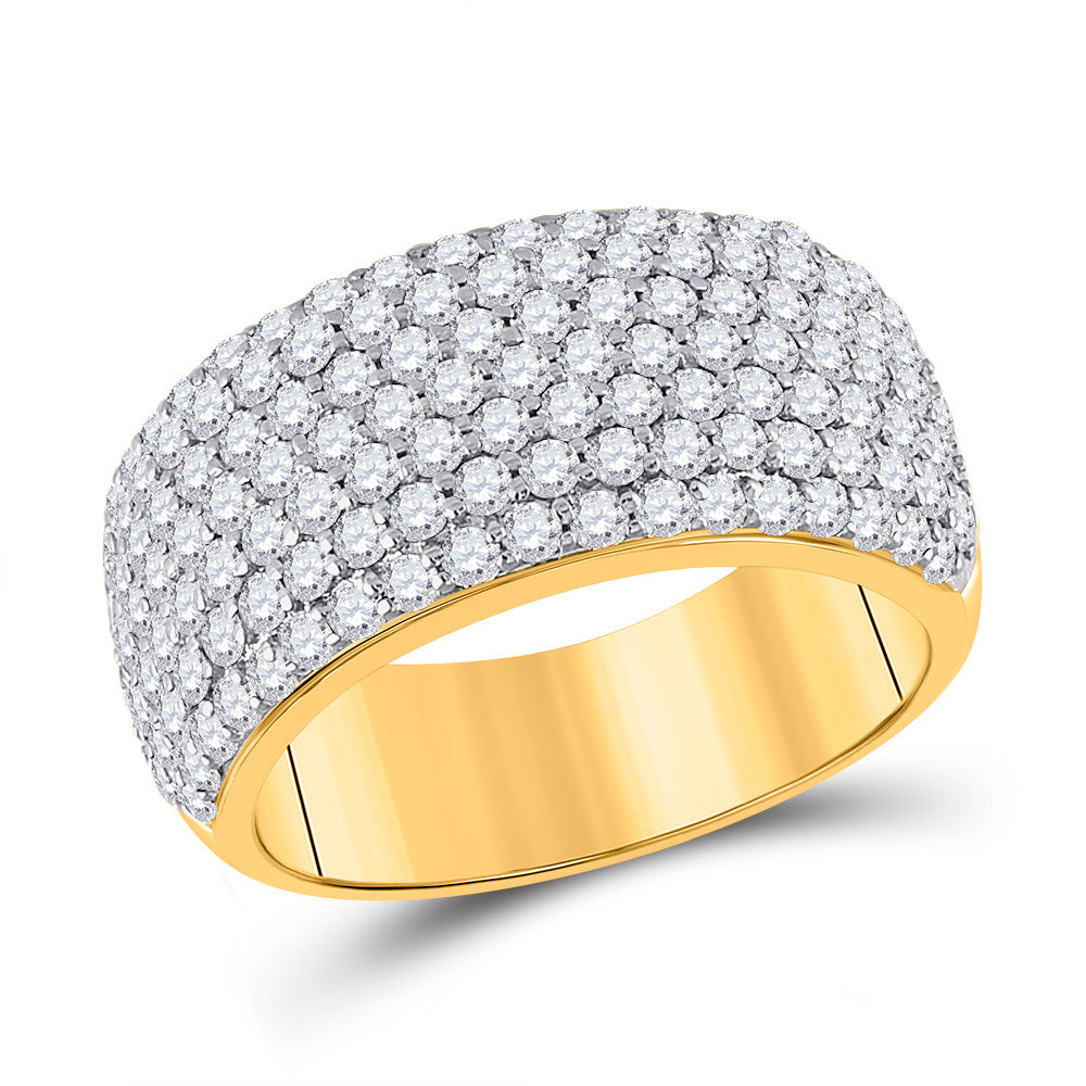14kt Yellow Gold Womens Round Diamond Anniversary Band Ring 1-7/8 Cttw