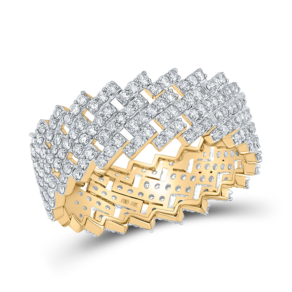10kt Yellow Gold Mens Round Diamond Eternity Band Ring 1-5/8 Cttw
