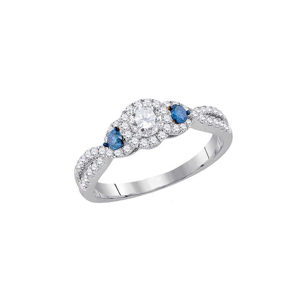 14kt White Gold Round Diamond Solitaire Bridal Wedding Engagement Ring 3/4 Cttw