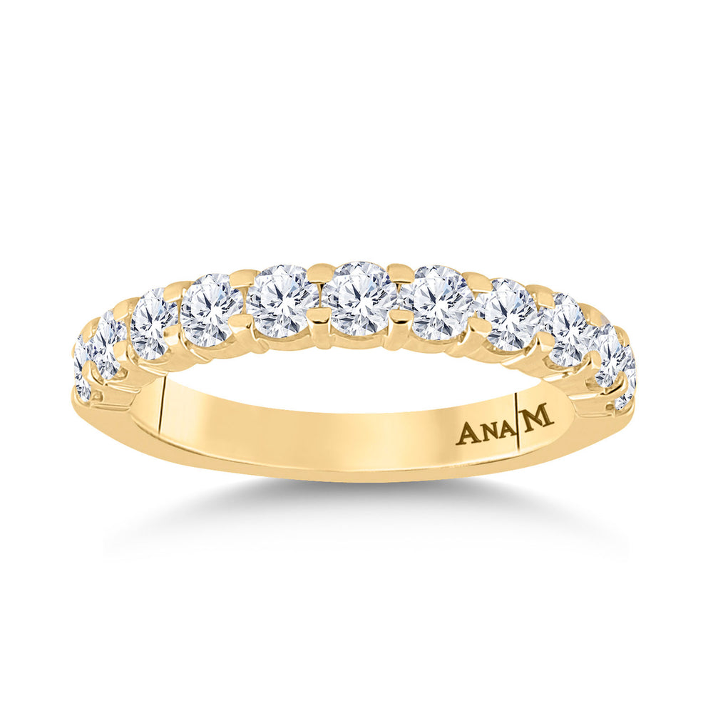 14kt Yellow Gold Womens Round Diamond Single Row Band Ring 1 Cttw